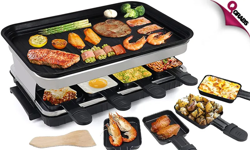 2-in-1 Smoke-Free Indoor Korean Electric Grill!